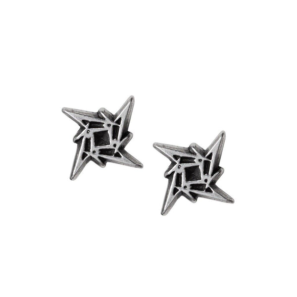 Alchemy Gothic PE17 Metallica: Ninja Star Logo Ear Studs Earrings Rocks Band