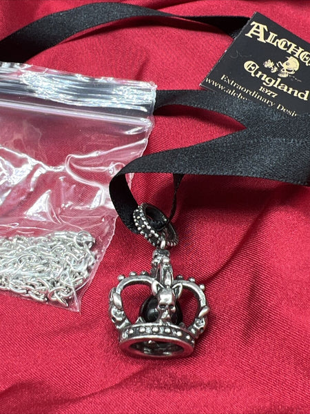Alchemy England P872 Regalius Pendant Necklace Gothic Crown Skulls IN HAND