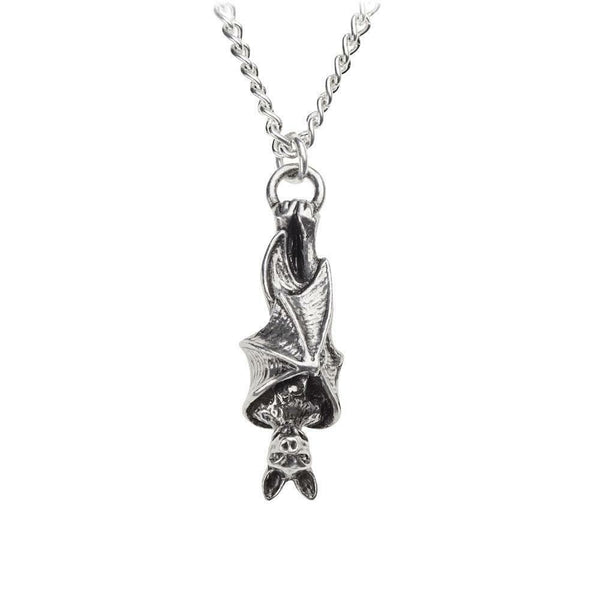 Alchemy Gothic P808 Awaiting The Eventide Pendant Necklace Roosting  Bat