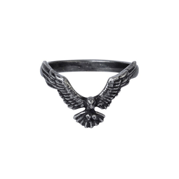 Alchemy Gothic R232 - Ravenette Ring Black Raven wings England Band