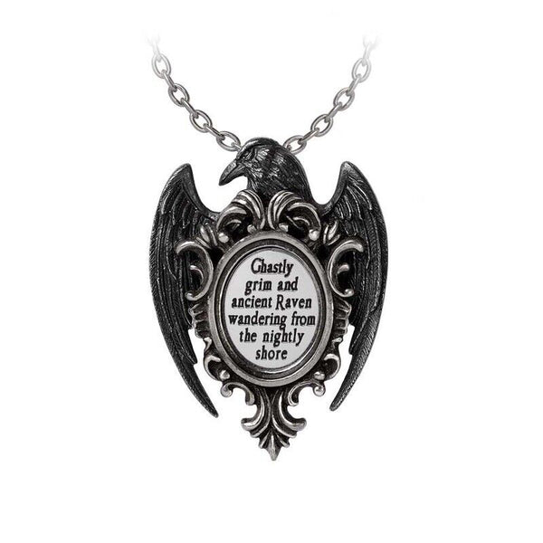 Alchemy Gothic P958 Quoth the Raven Necklace Pendant Poem Edgar Allan Poe Englan