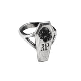 Alchemy Gothic R235  RIP Rose Ring Coffin Black Rose England Rest in Peace