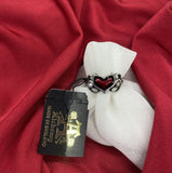 Alchemy Gothic R238 Little Devil Ring  England Red Heart Crystal sz6-9.5 IN HAND