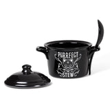 Alchemy Gothic Cat MRB1 Purrfect Stew Bowl Lid & Spoon China Oven Microwave