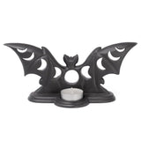 Alchemy Gothic V112- Lunaeca Tea Light Holder Candle Halloween Wicken Witch Bat