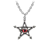 Alchemy Gothic P805  Red Curse Pendant Necklace Pentagram evil eye amulet
