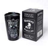 Alchemy Gothic MRDWM3 Purrfect Brew Double Walled Mug Cat Travel Black Coffee Te