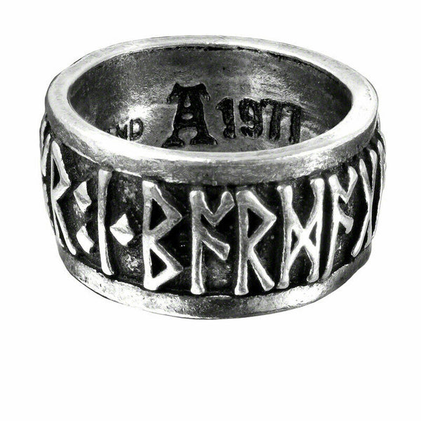 Alchemy Gothic R173  Runeband Ring Band Viking Norse Runes Runic Symbols unisex