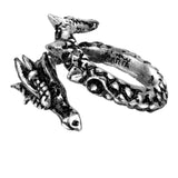 Alchemy Gothic R183 Vis Viva Ring Serpent Dragon Wrap Finger Crystal Mystical 🐉