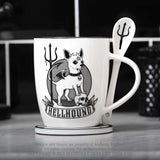 Alchemy Gothic ALMUG24 Hellhound Mug & Spoon Set Dog Devil Skull Coffee Mug Tea