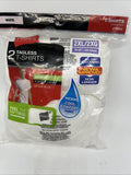 XXL HANES MEN TAGLESS T-SHIRTS SOLID WHITE 2 PACK  2XL 50-52" COMBINESHIP