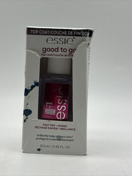 Essie Good To Go Top Coat Fast Dry + Shine Helps Protect Color Clear Manicure