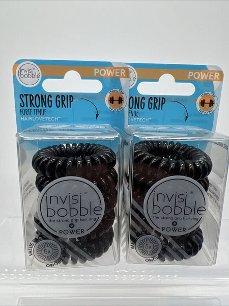 (2) Invisibobble Spirals Multipack Power Black Hair Rings 5pc Each COMBINESHIP