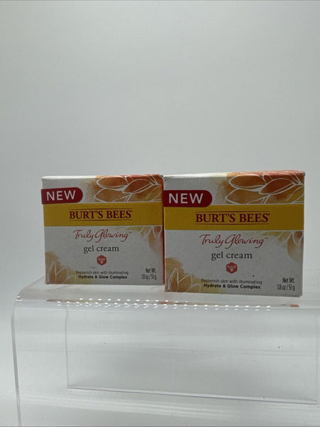 (2) Burt's Bees Truly Glowing Gel Creme Moisturizer Normal & Combo 1.8oz