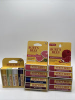 (12) Burt's Bees Beeswax Lip Balm Coconut mint Pomegranate vanilla Grapefruit