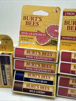 (12) Burt's Bees Beeswax Lip Balm Coconut mint Pomegranate vanilla Grapefruit