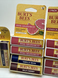 (12) Burt's Bees Beeswax Lip Balm Coconut mint Pomegranate vanilla Grapefruit