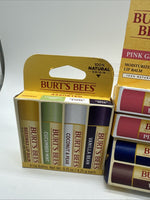 (12) Burt's Bees Beeswax Lip Balm Coconut mint Pomegranate vanilla Grapefruit