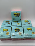 (7) Post It Notes Cube 3x3in Ultra Bright 400/500 Sheets Pink Blue Yellow 3400ct
