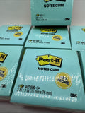 (7) Post It Notes Cube 3x3in Ultra Bright 400/500 Sheets Pink Blue Yellow 3400ct