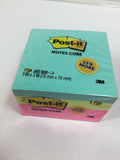 (7) Post It Notes Cube 3x3in Ultra Bright 400/500 Sheets Pink Blue Yellow 3400ct