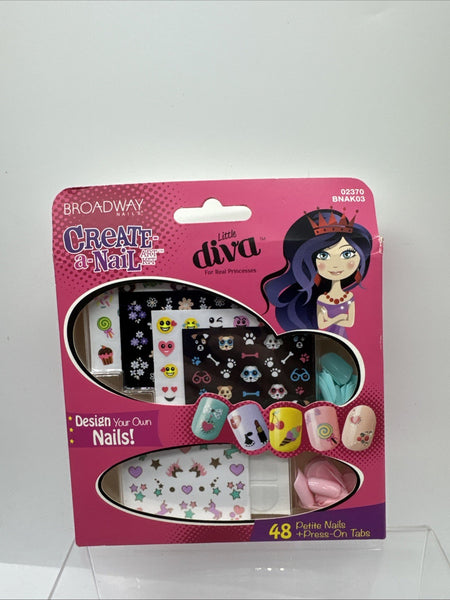 Broadway Little Diva Create-A-Nail Art Kit Stickers Unicorn Dog Heart BNKA03