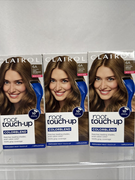 (3) Clairol 6A Light Ash  Brown Root Touch Up Permanent Color Blend