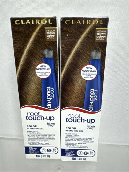 (2) Clairol Root Touch Up Hair Color Blending Gel MEDIUM BROWN Semi-permanent