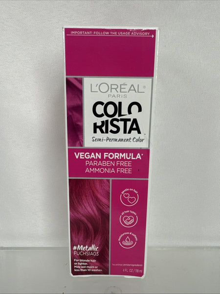 L’Oréal Hot Pink Colorista Metallic Semi Permanent Hair Color #metallicFuchsia03