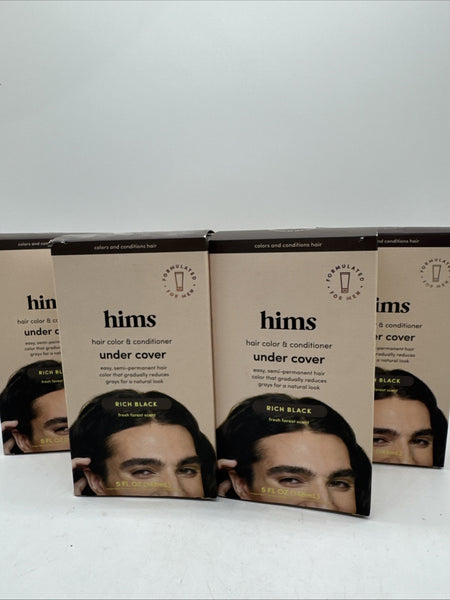 (2) HIMS Rich Black Under Cover Men Hair Color & Conditioner Semi Permanent 5min