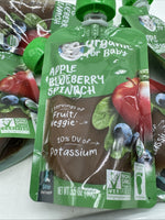 (13) Organic for Baby, 2nd Foods, Apple, Blueberry, Spinach, 3.5 oz (99 g)