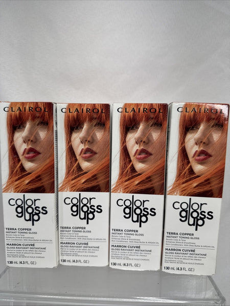 (4) Clairol Terra Copper #5525 Gloss Up Temporary Hair Color Toning Gloss