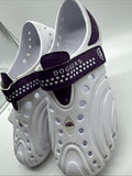 Doggers 7/8 Purple White Ultralite Adjustable Slip Women Shoe Clog