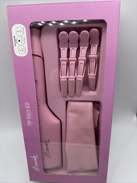 Mermade MY WAVE KIT Pink Double Waver 4 Grip Clips Pink Bag Hair Styler Curling
