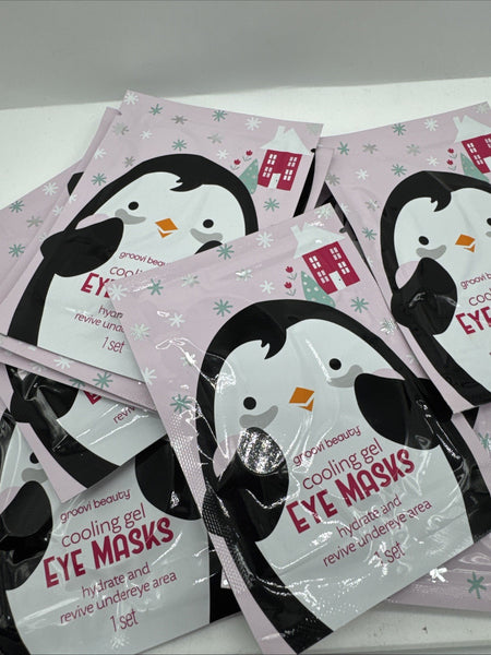 (14) Groovi Cooling Eye Mask Hydrate  Dark Circle Puffy Wrinkle Spa Party Set