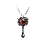 Alchemy Gothic P931 Petite Affair du Coeur Pendant Red Heart Skulls Necklace