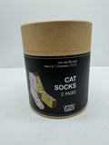 CAT SOCKS LAUGH TRACK Unisex Novelty One Size 2 Pair Stretch Cotton  COMBINESHIP