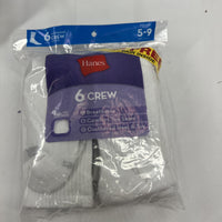 (6) Hanes Women's Crew Cushioned Heel & Toe Socks 5-9 Breathable 6oz +1 21 Pairs