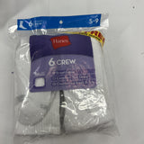 (6) Hanes Women's Crew Cushioned Heel & Toe Socks 5-9 Breathable 6oz +1 21 Pairs