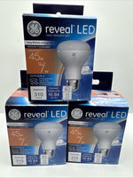 (3) GE 45W/7w 45678 Reveal LED Indoor FloodLight, 310 Lumens Dimmable LED R20