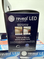 (3) GE 45W/7w 45678 Reveal LED Indoor FloodLight, 310 Lumens Dimmable LED R20