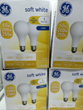 (6) GE 2pk Soft White 3Way Light Bulb 50/200/250 A21 580/3335/3915 Lumen 12Total