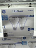 (3) GE 65w/9w LED Basic BR30 Indoor Floodlight Non-Dimmable 2 Bulbs