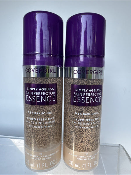 (2) Covergirl 25 Light-Neutral Simply Ageless SkinPerfector Essence Tint Makeup