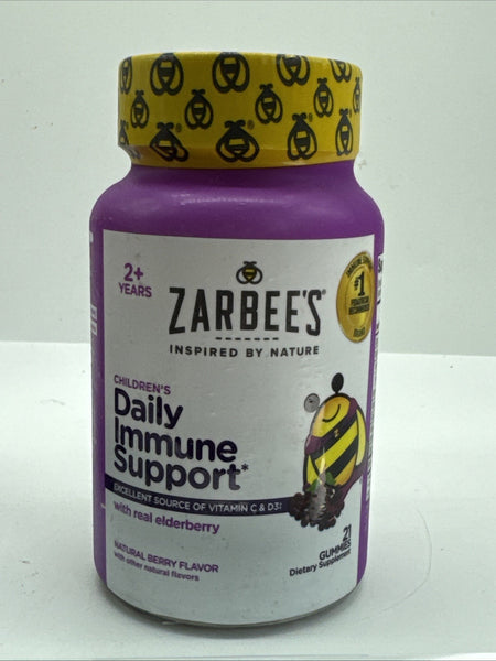 Zarbee's Daily Immune Support Elderberry 21 Gummies Vitamin C D3 COMBINESHIP