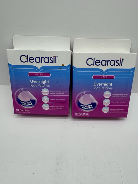(2) Clearasil Overnight AcneSpot Spot Dot Blemish Patches Advanced Healing 18Ct