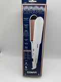 Conair Double Ceramic 1.5″ Flat Iron Hair Straightener  White Style Volume Sleek