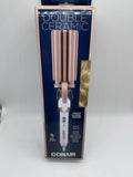 Conair Double Ceramic 3 Barrel Curling Iron Hair Waver Beach Wave Rose Gold