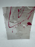 ACEO Pearl Splatter 7/9 Abstract Pink Drip Mini Art Card Painting Collection ATC