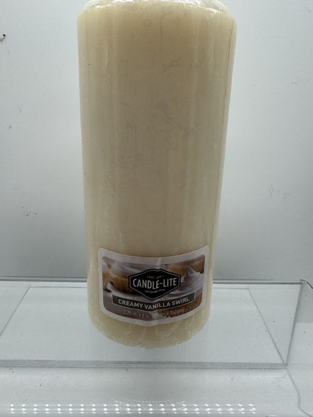 REDUCED Candle lite Vanilla Swirl Pillar Candle 2.75" X 6"  Red Holiday Fall